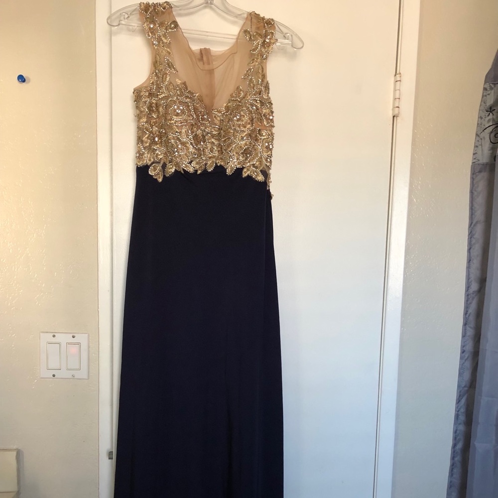 Elegant navy blue long dress